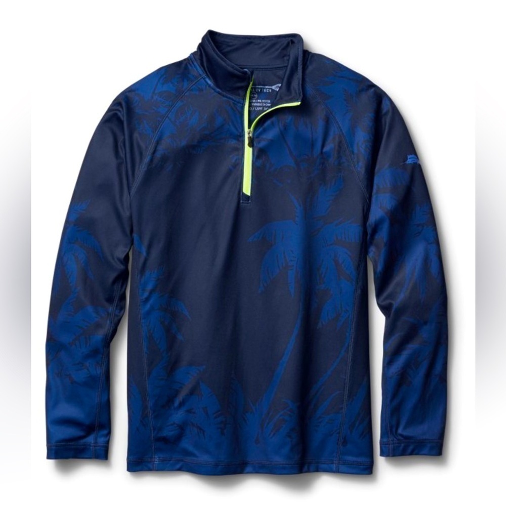 TOMMY BAHAMA Men’s Night Palmas Half-Zip UV Tech Half-Zip Big and Tall Size 3XL